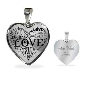 To My Girl Love Necklace Personalized Engraved Silver Heart Necklace Custom Nam